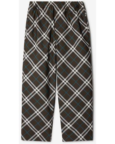 Burberry Check Twill Trousers - Grey