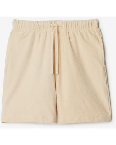 Burberry Cotton Towelling Shorts - Natural
