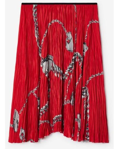 Burberry Shield Hardware Jersey Skirt - Red