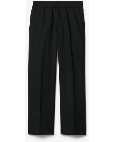 Burberry Wool Linen Blend Pants - Black