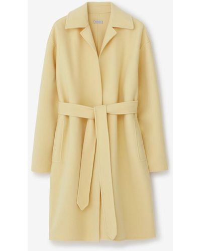 Burberry Cashmere Wrap Coat - Yellow