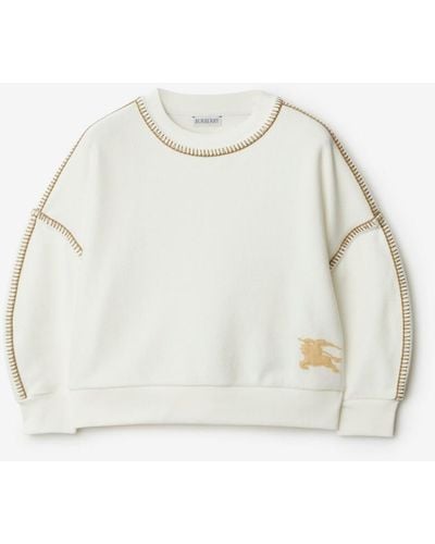 Burberry Ekd Cotton Sweatshirt - Natural