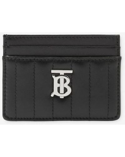 Burberry Lola Monogram-plaque Leather Card Holder - Black