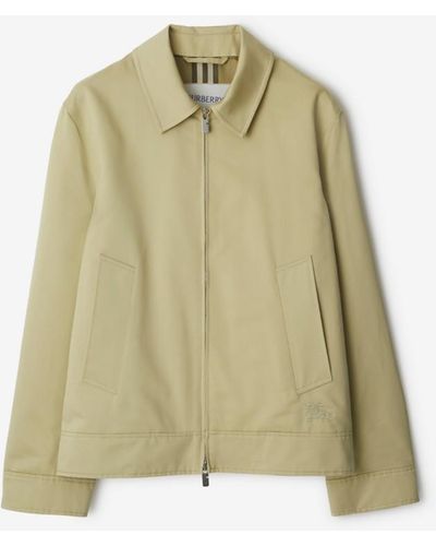 Burberry Cotton Silk Harrington Jacket - Green