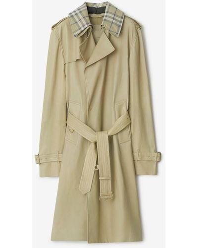 Burberry Long Leather Trench Coat - Green