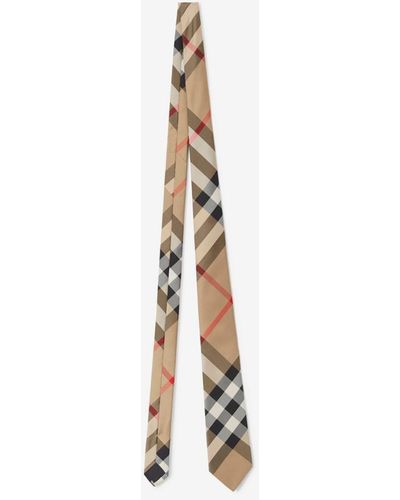 Burberry Cravate en soie Check - Neutre