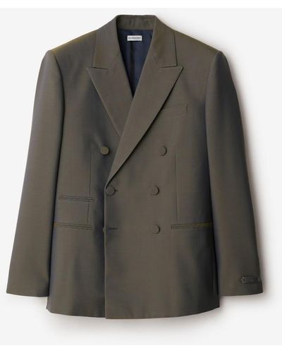 Burberry Wool Tailored Jacket - Gray