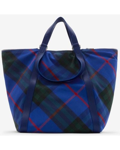 Burberry Large Field Tote - Blue