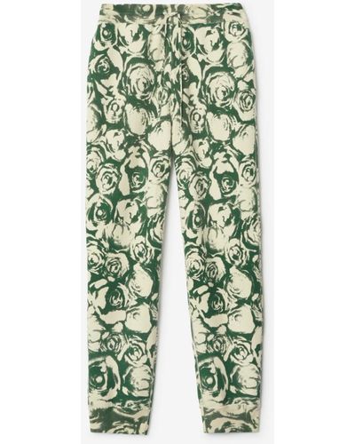Burberry Rose Wool Jogging Pants - Green