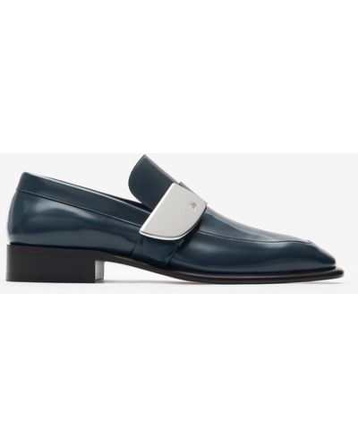 Burberry Leather Shield Loafers - Blue