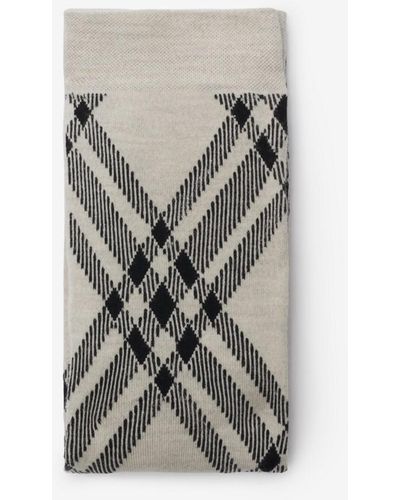 Burberry Check Wool Blend Tights - Gray