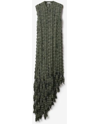 Burberry Crochet Silk Blend Dress - Green