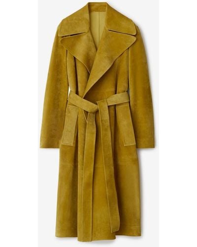 Burberry Suede Trench Coat - Yellow