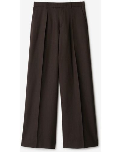 Burberry Wool Tailored Pants - Brown