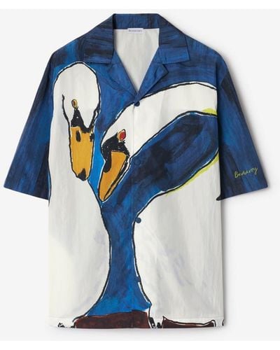 Burberry Swan Nylon Shirt - Blue