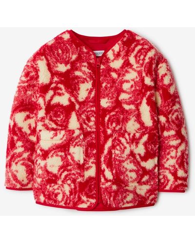 Burberry Rose Fleece Jacket - Red