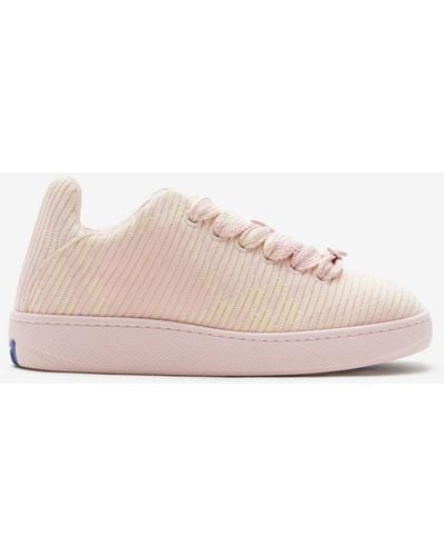 Burberry Check Knit Box Sneakers - Pink
