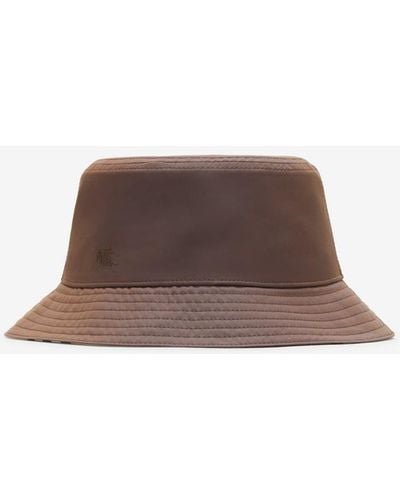 Burberry Reversible Cotton Bucket Hat - Brown