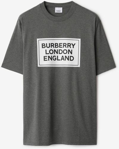 Burberry Logo Cotton T-shirt - Grey