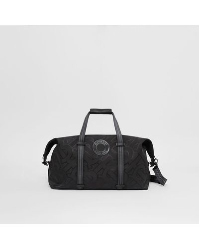 Burberry Monogram Recycled Polyester Jacquard Holdall - Black