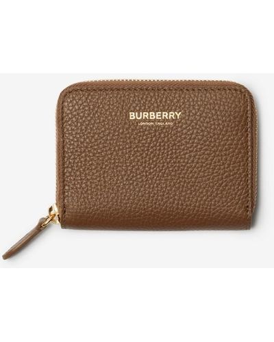 Burberry Leather Zip Wallet - Brown