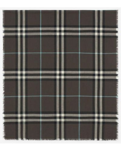 Burberry Wollschal in Check - Schwarz