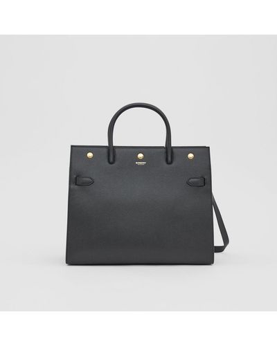 Burberry Petit sac Title en cuir - Noir