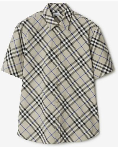 Burberry Check Cotton Shirt - Gray