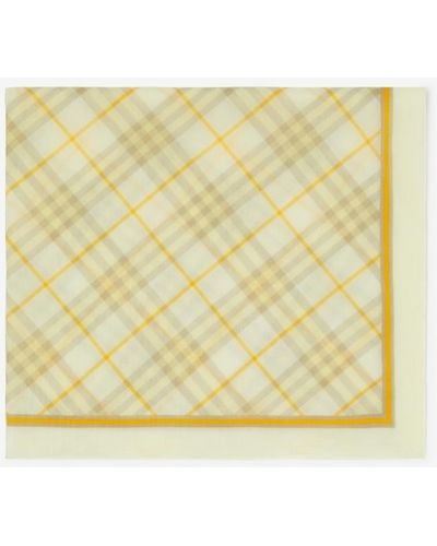 Burberry Check Cotton Scarf - Yellow