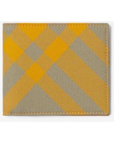 Burberry Check Bifold Wallet - Yellow