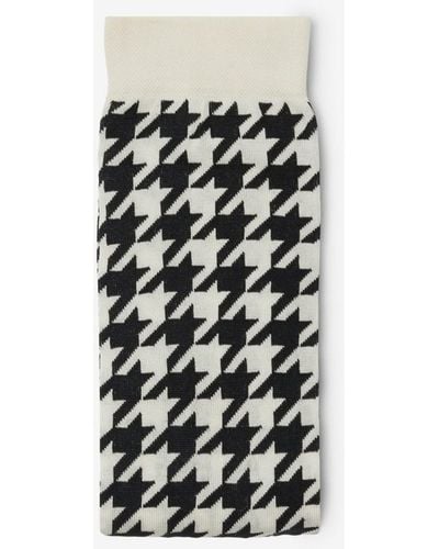 Burberry Houndstooth Cotton Blend Tights - Black