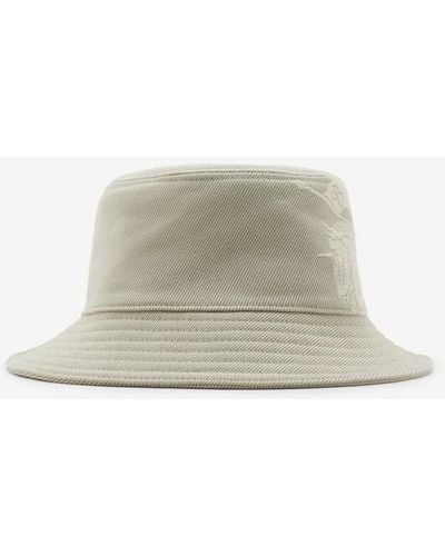Burberry Ekd Cotton Blend Bucket Hat - White
