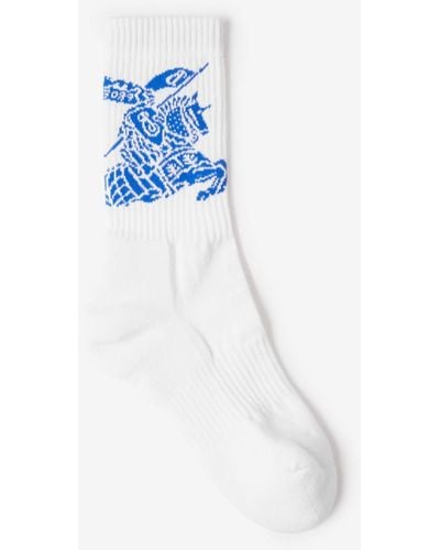 Burberry Ekd Technical Stretch Cotton Socks - Blue