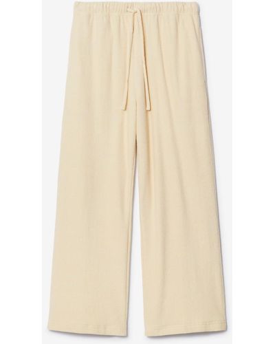 Burberry Cotton Towelling Trousers - Natural