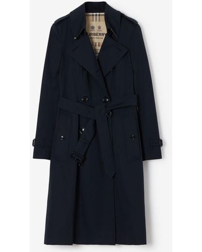 Burberry Long Chelsea Heritage Trench Coat - Blue