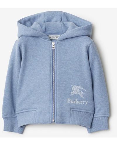 Burberry Cotton Zip Hoodie - Blue