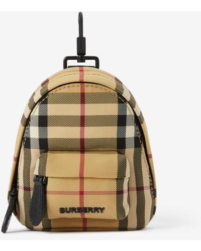 Burberry Check Backpack Charm - Metallic