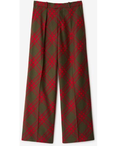 Burberry Check Wool Tailored Trousers