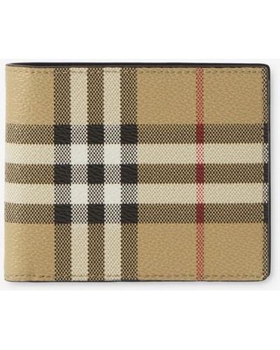 Burberry Check Slim Bifold Wallet - Natural