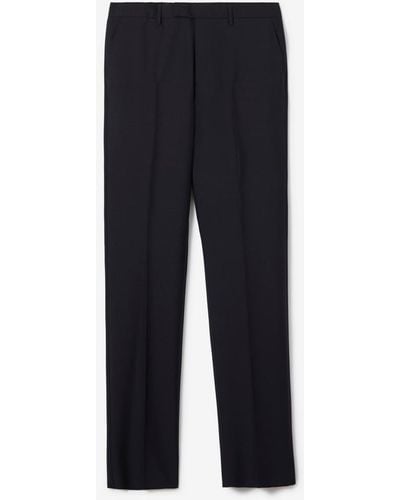Burberry Wool Mohair Tailored Pants - Blue