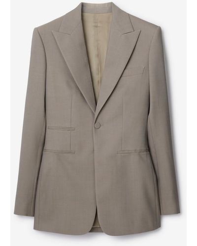 Burberry Wool Tailored Jacket - Brown