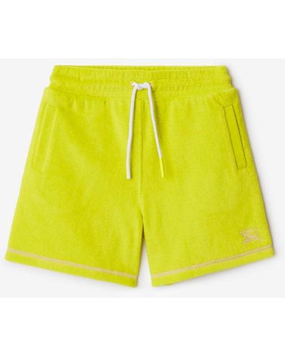 Burberry Cotton Blend Towelling Shorts - Yellow