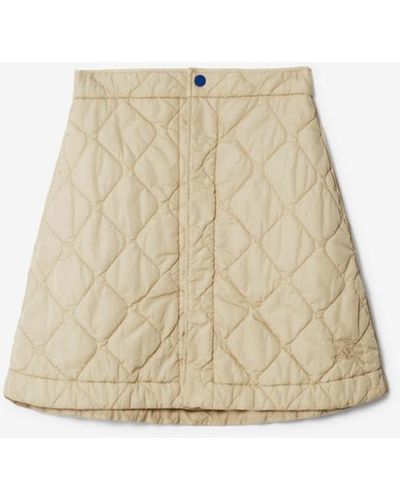 Burberry Quilted Nylon Mini Skirt - Natural