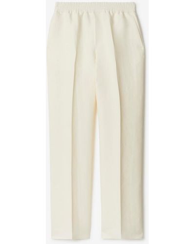 Burberry Canvas Trousers - Natural