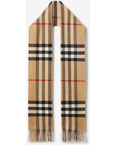 Burberry The Check Cashmere Scarf - Natural