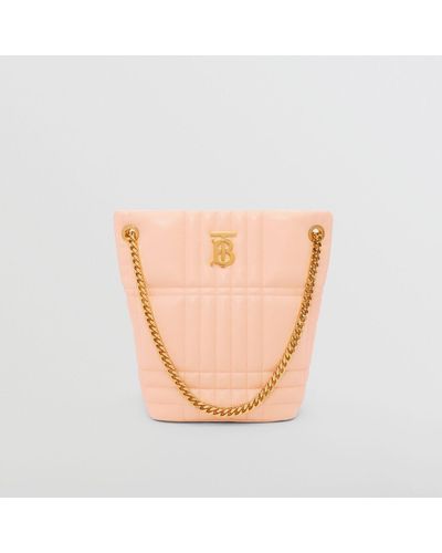 Burberry Quilted Leather Small Lola Bucket Bag - Pink
