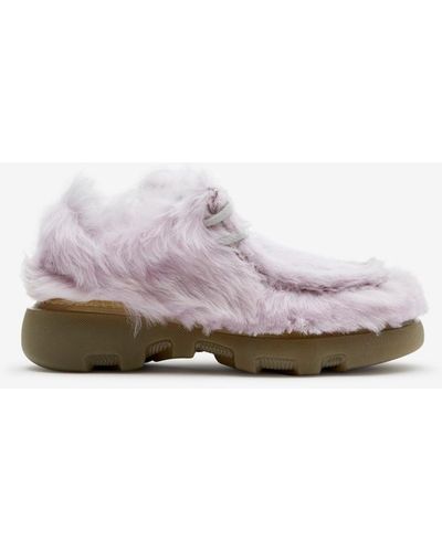 Burberry Chaussures Creeper en shearling - Multicolore