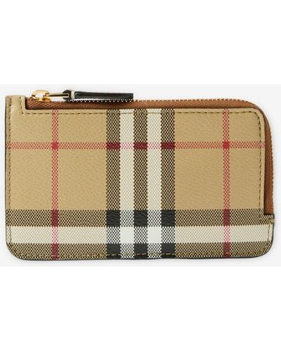 Burberry Porte-cartes zippé Check - Neutre