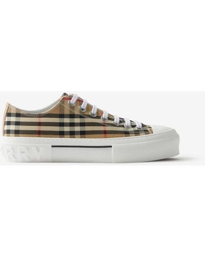 Burberry Vintage Check Canvas Trainer - Natural