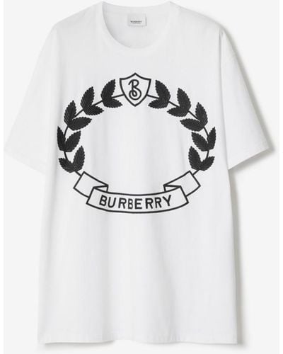 Burberry Oak Leaf Crest Cotton T-shirt - White